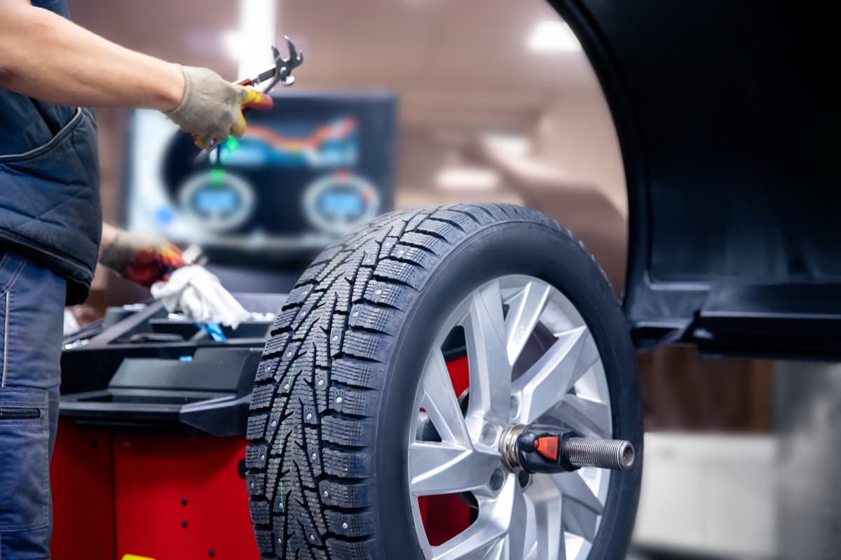 Mechanic working on a car
